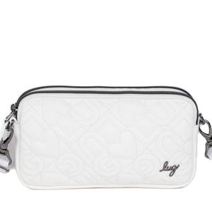 NWT: NEWEST LUG COUPE XL LE SATIN LUXE CONVERTIBLE CROSSBODY BAG- WHITE